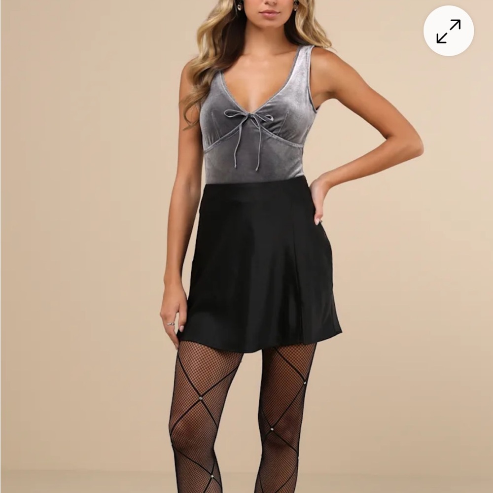 Silver Velvet Bodysuit